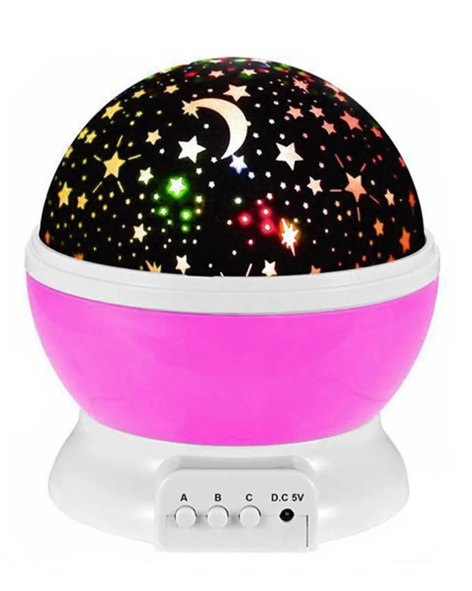 Star Night Light Galaxy Projector LED Lights and 360 Degree Rotation - Pink