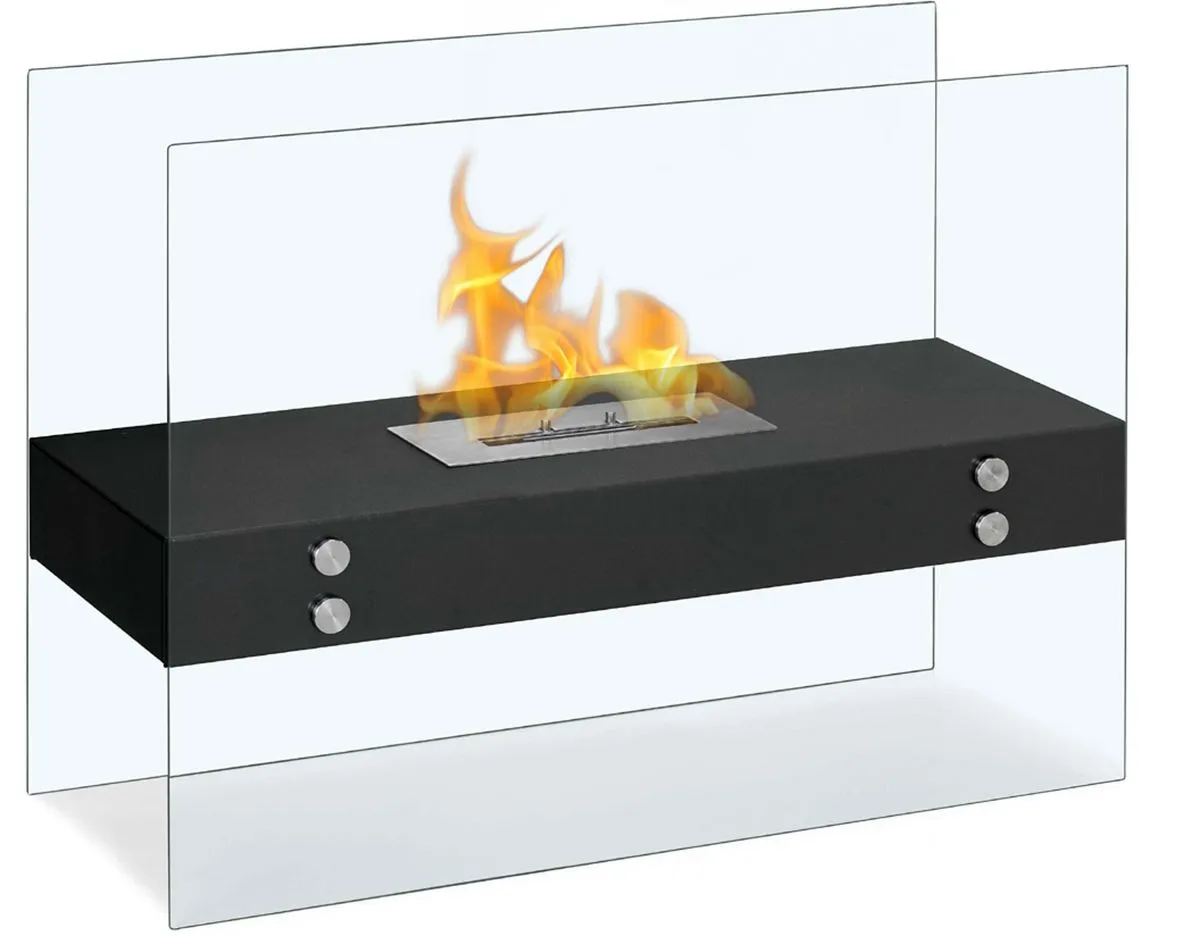1green 3L Floating Glass Ethanol Fireplace - Free standing
