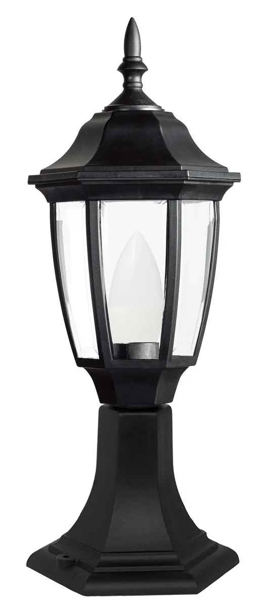 Bright Star Lighting 6 Panel Polypropylene Pillar Lantern with Beveled Clear Polycarbonate Cover - …
