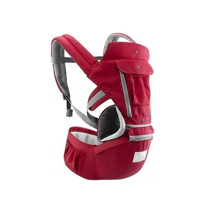 Convertible 3D Breathable Mesh  Baby Carrier with Hip Seat  - Red