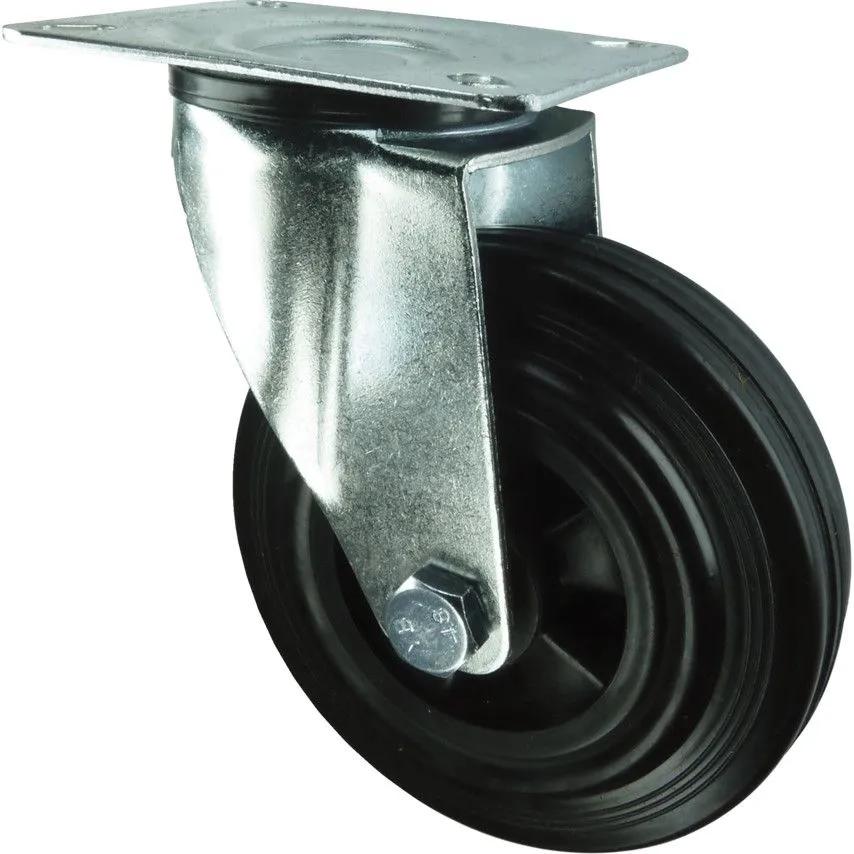 Atlas Swivel Plate 125Mm Rubbertyre Poly Centre
