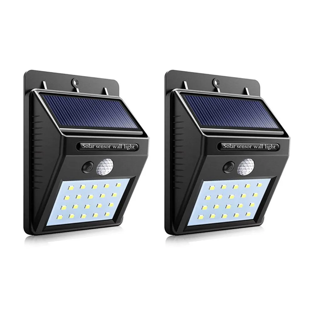 Set of 2 PIP Motion + CDS Night Sensor Solar LED Wall Light