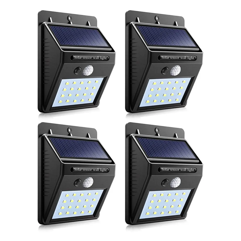 Set of 4 PIP Motion + CDS Night Sensor Solar LED Wall Light