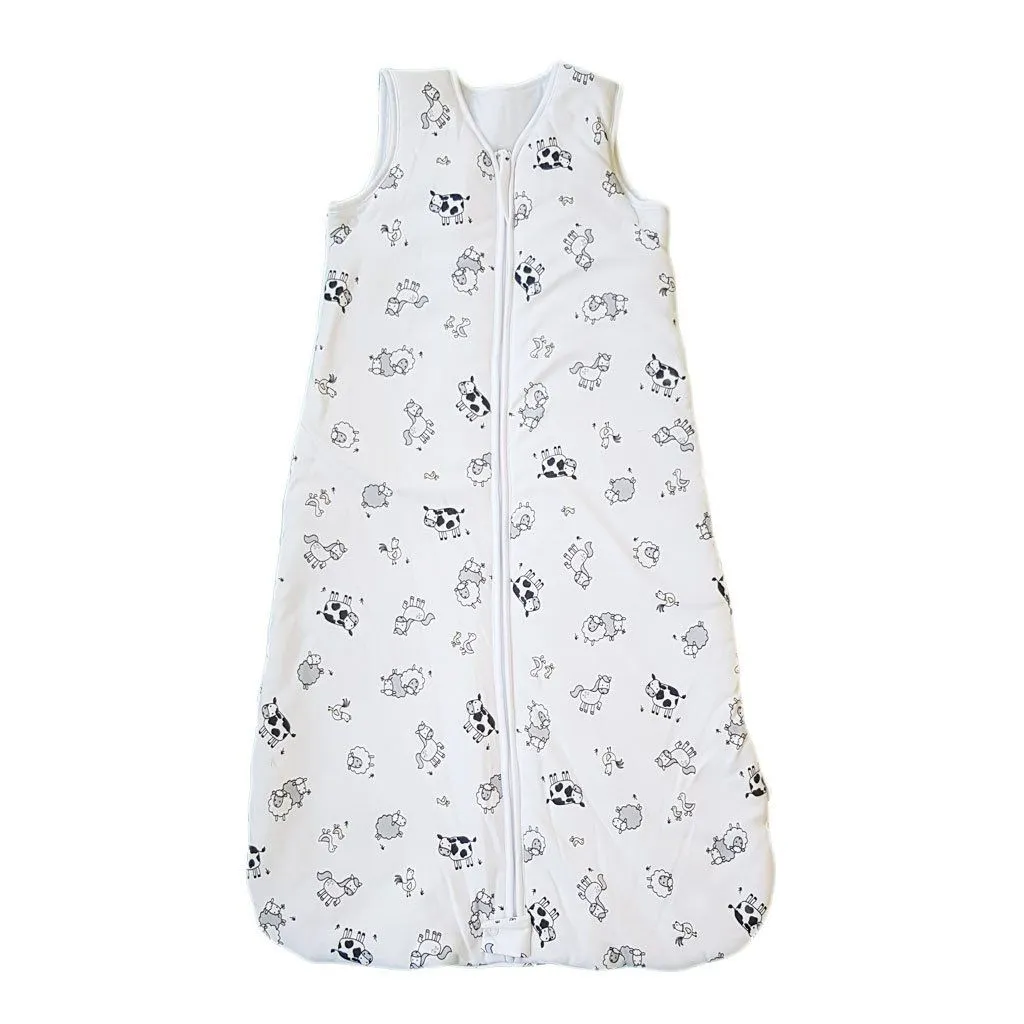little acorn - Cotton Baby Sleeping Bag (6-18m) 2.5 TOG - 90cm - Farm Animals