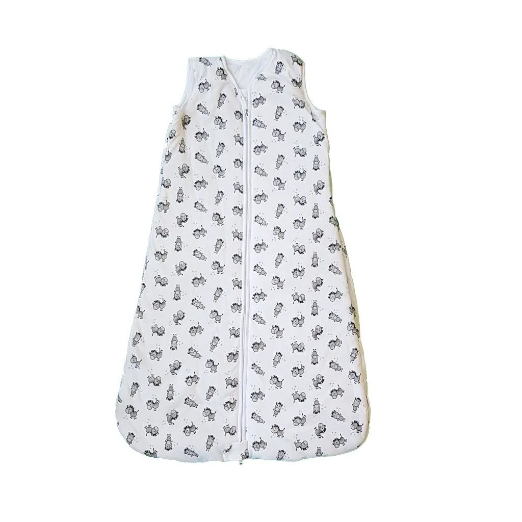 little acorn - Cotton Baby Sleeping Bag (6-18m) - 2.5 TOG -90cm - Zebra