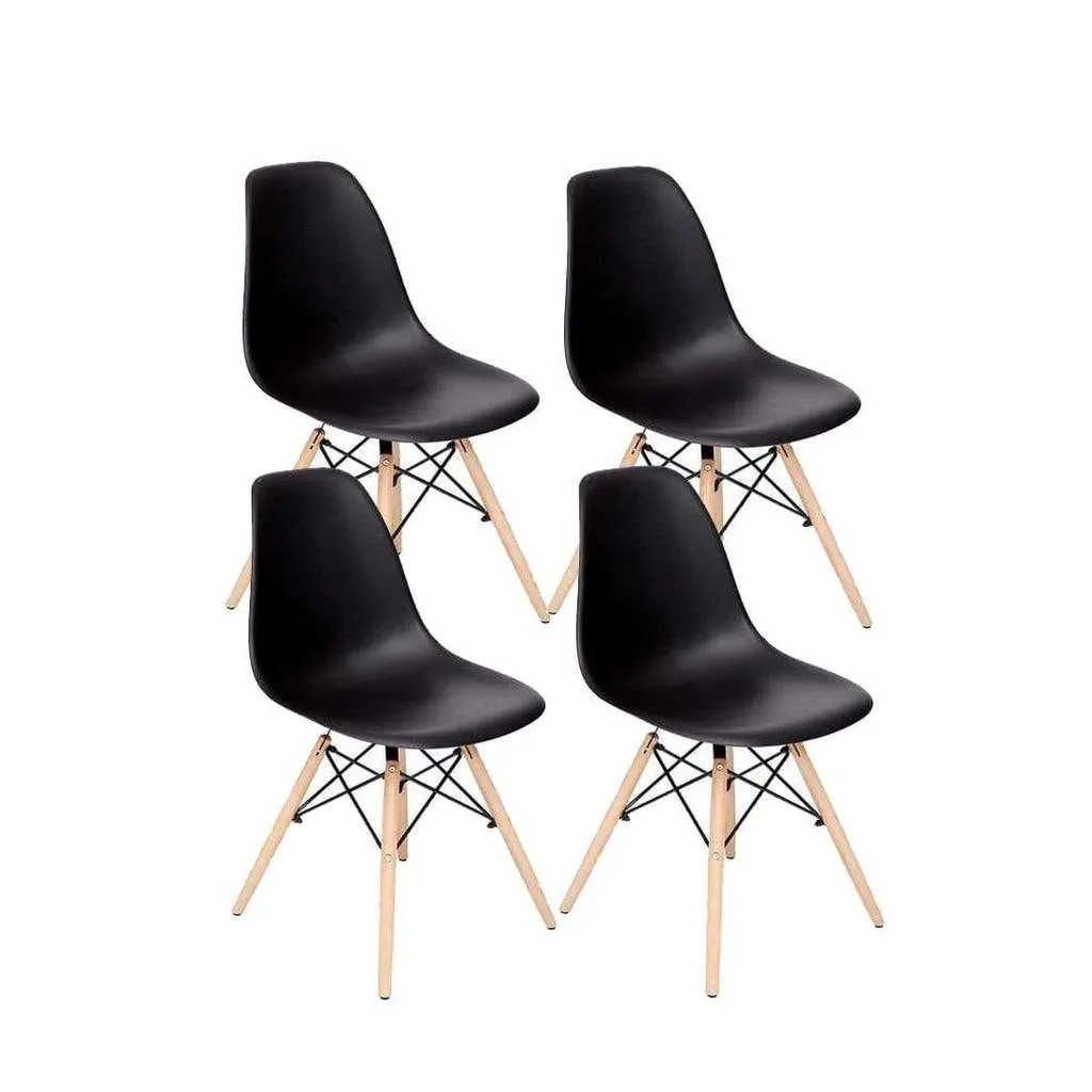 Replica Eames Eiffel Chair - Set of 4 - Black