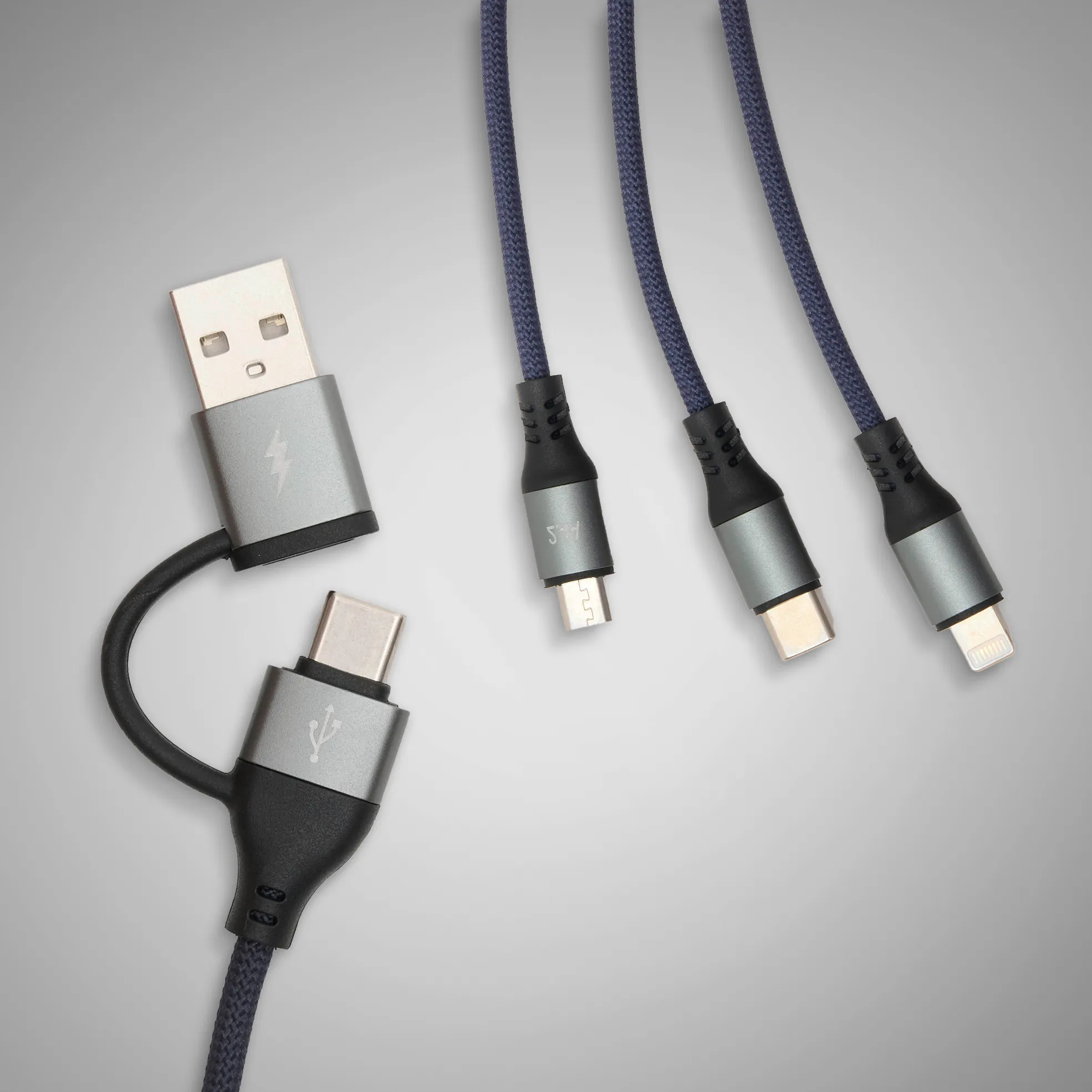 2x 120W 5-in-1 Charging Data Cables