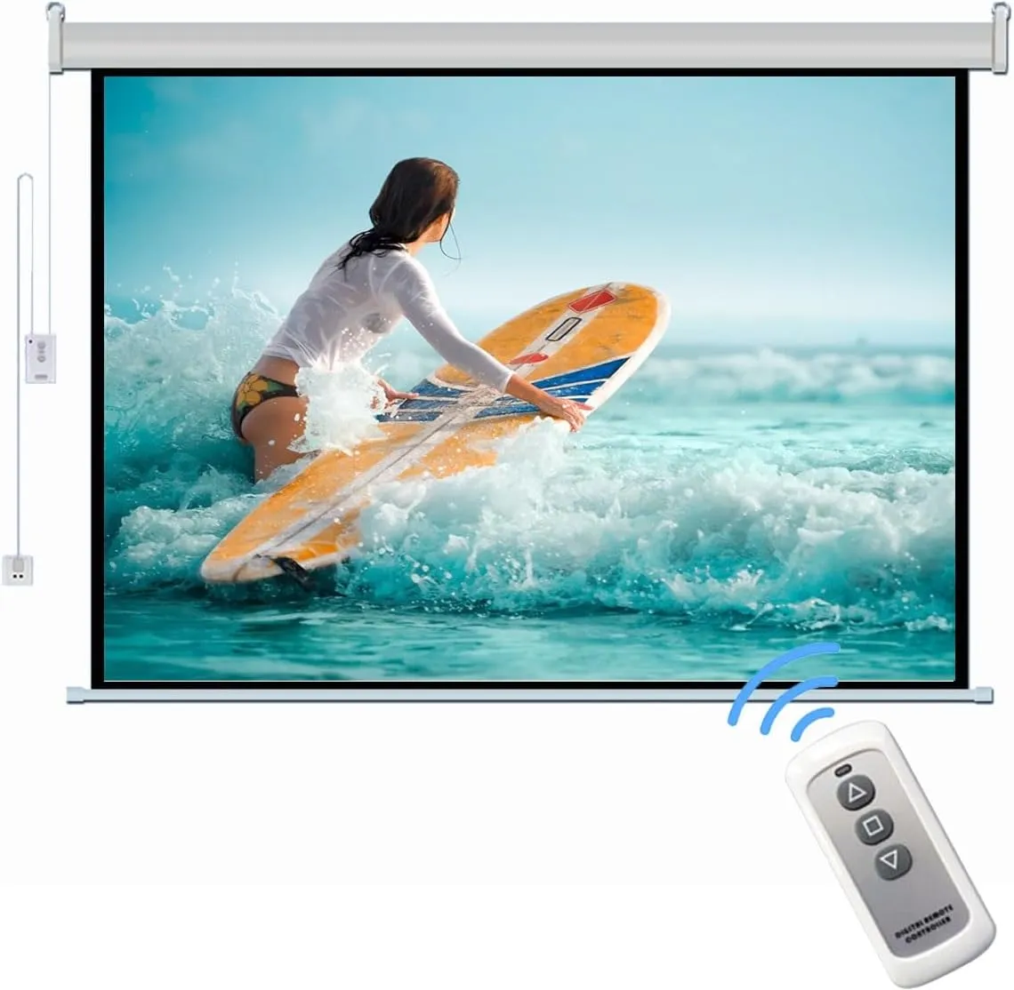 Full HD Electric Projector Screen with Remote