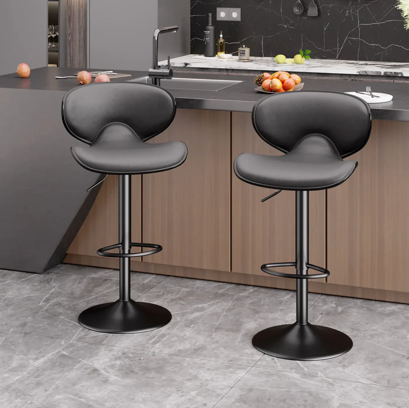 2x Adjustable Bar Stools