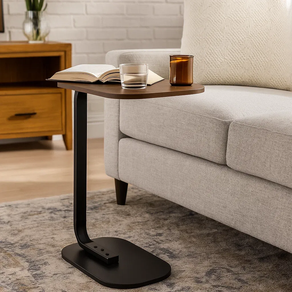 Modern C-Shaped Couch or Bed Side Table