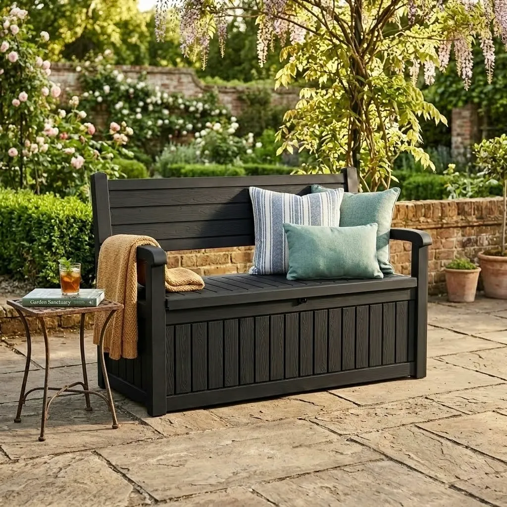 212L Outdoor Storage Patio Box and Bench Seat