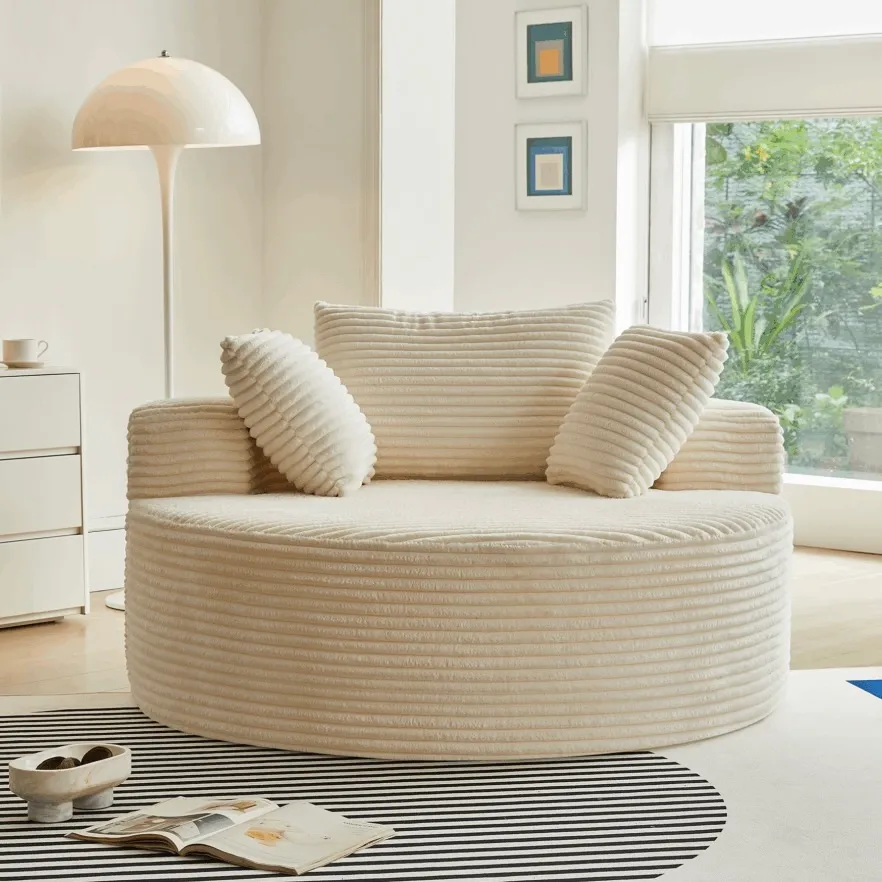 Luxe Round Corduroy Lounge Chair
