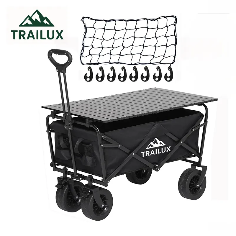 Foldable Outdoor Wagon with Double Brakes (Damaged Packaging)