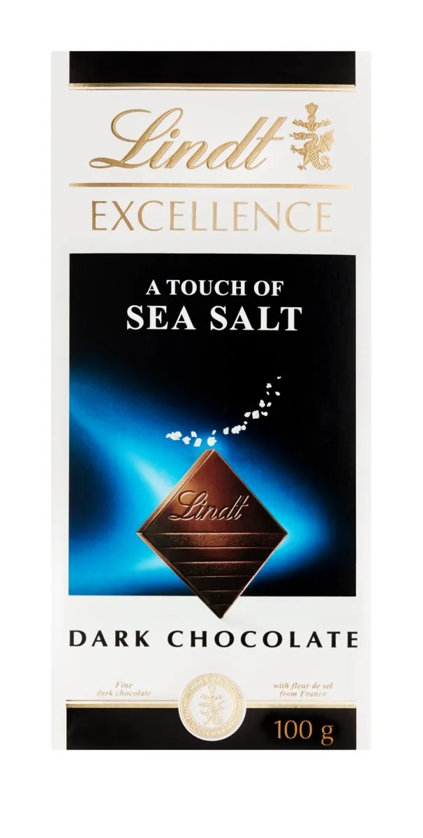 Lindt Excellence Dark Chocolate, A Touch of Sea Salt (100g)