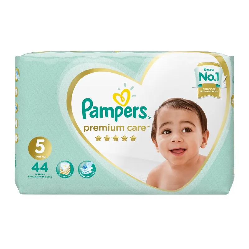 Pampers Premium Care Disposable Nappies, Size 5 (44pk)