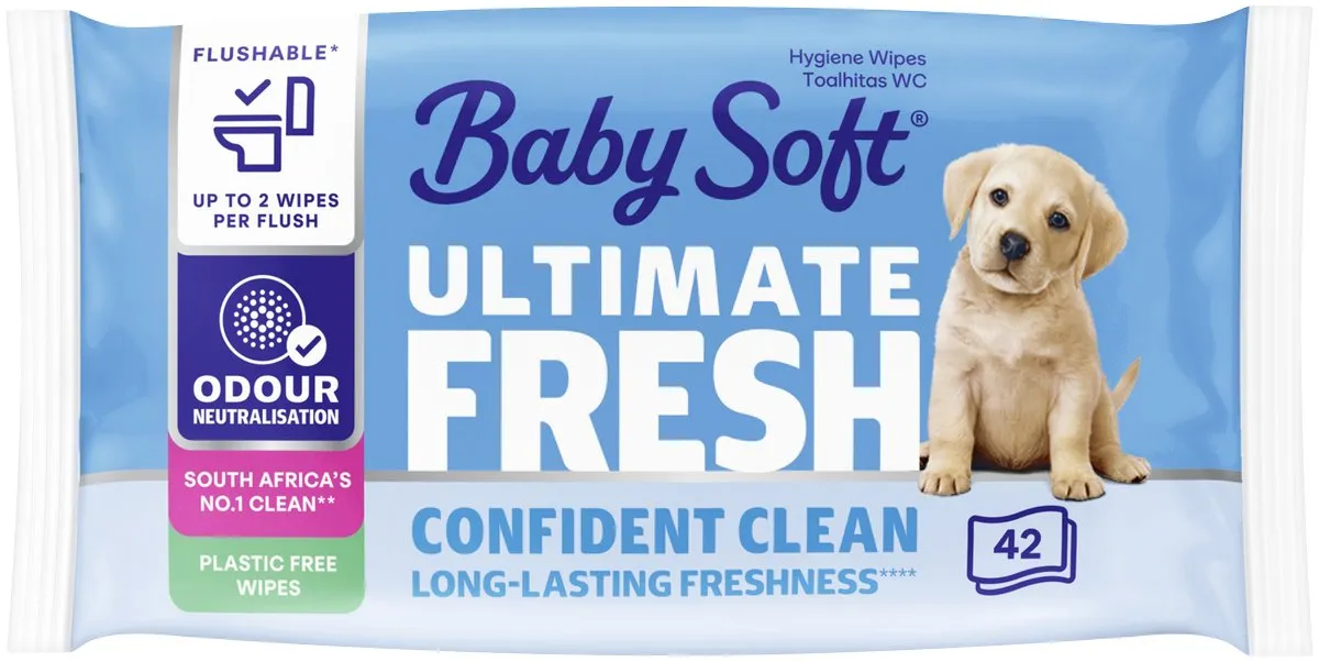 Baby Soft Flushable Hygiene Wipes, Ultimate Fresh (42pk)