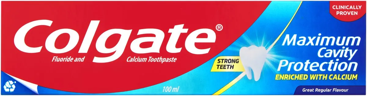 Colgate Maximum Cavity Protection Fluoride & Calcium Toothpaste, Great Regular Flavour (100ml)