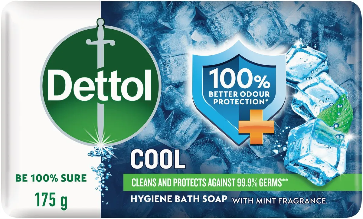 Dettol Hygiene Bath Soap Bar, Cool (175g)