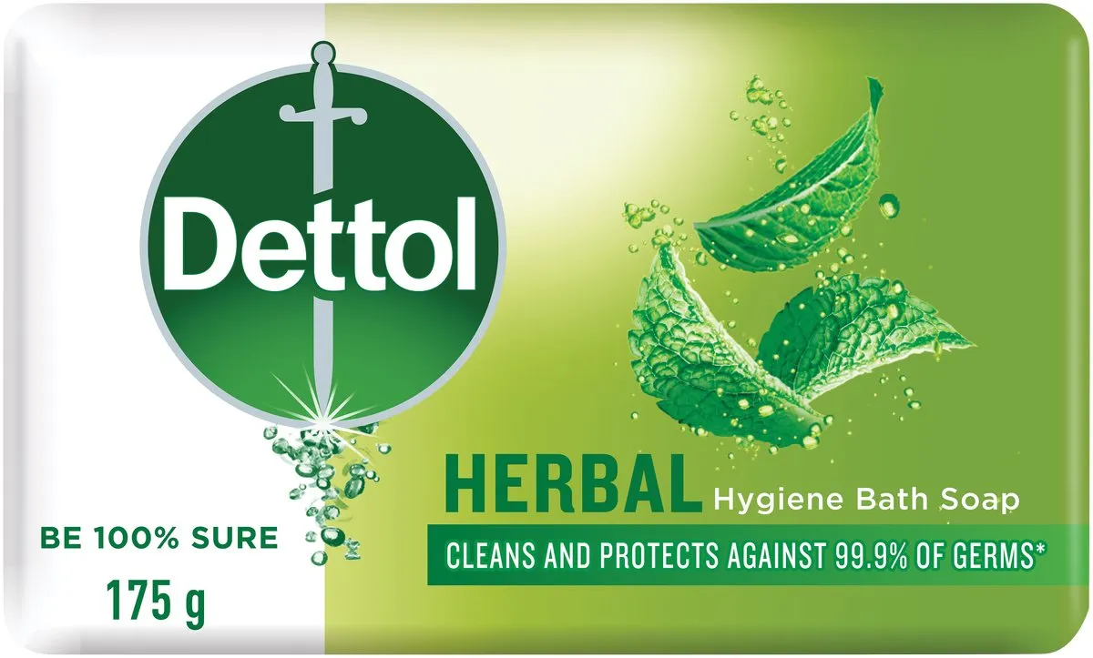 Dettol Hygiene Bath Soap Bar, Herbal (175g)