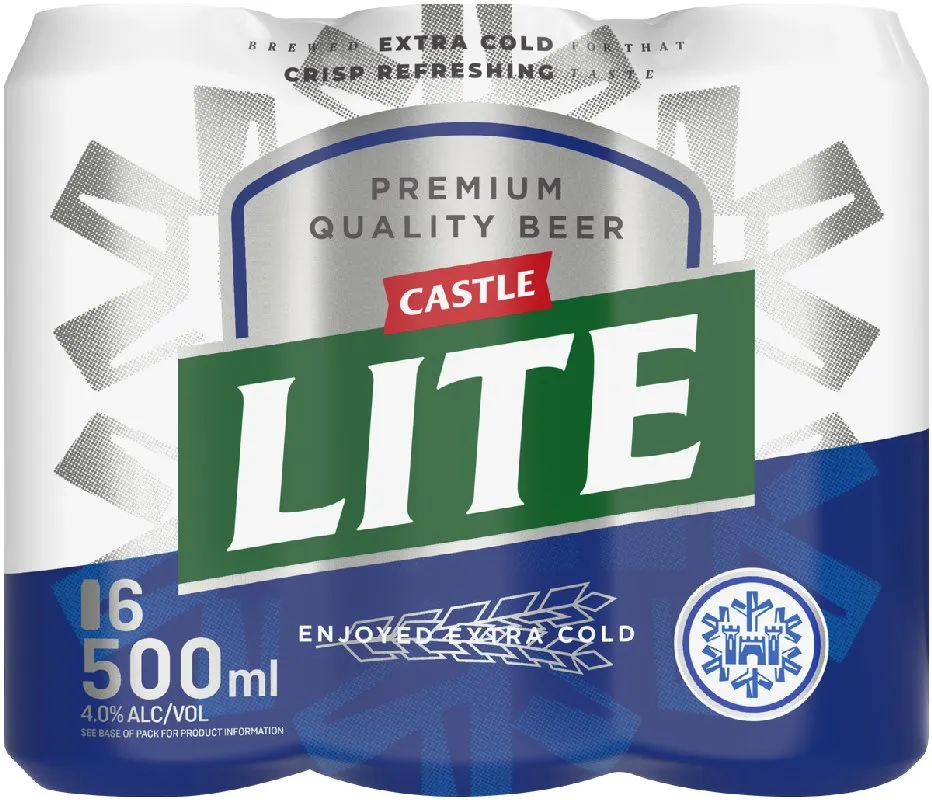 Castle Lite Premium Beer (6x500ml)