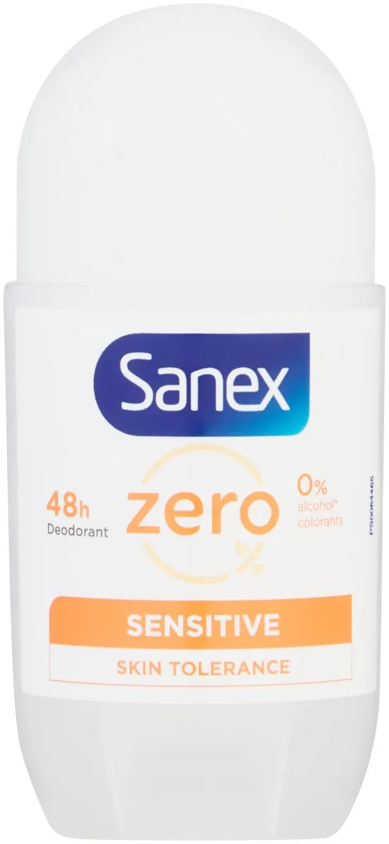 Sanex Zero% Deodorant Roll-On, Sensitive (50ml)