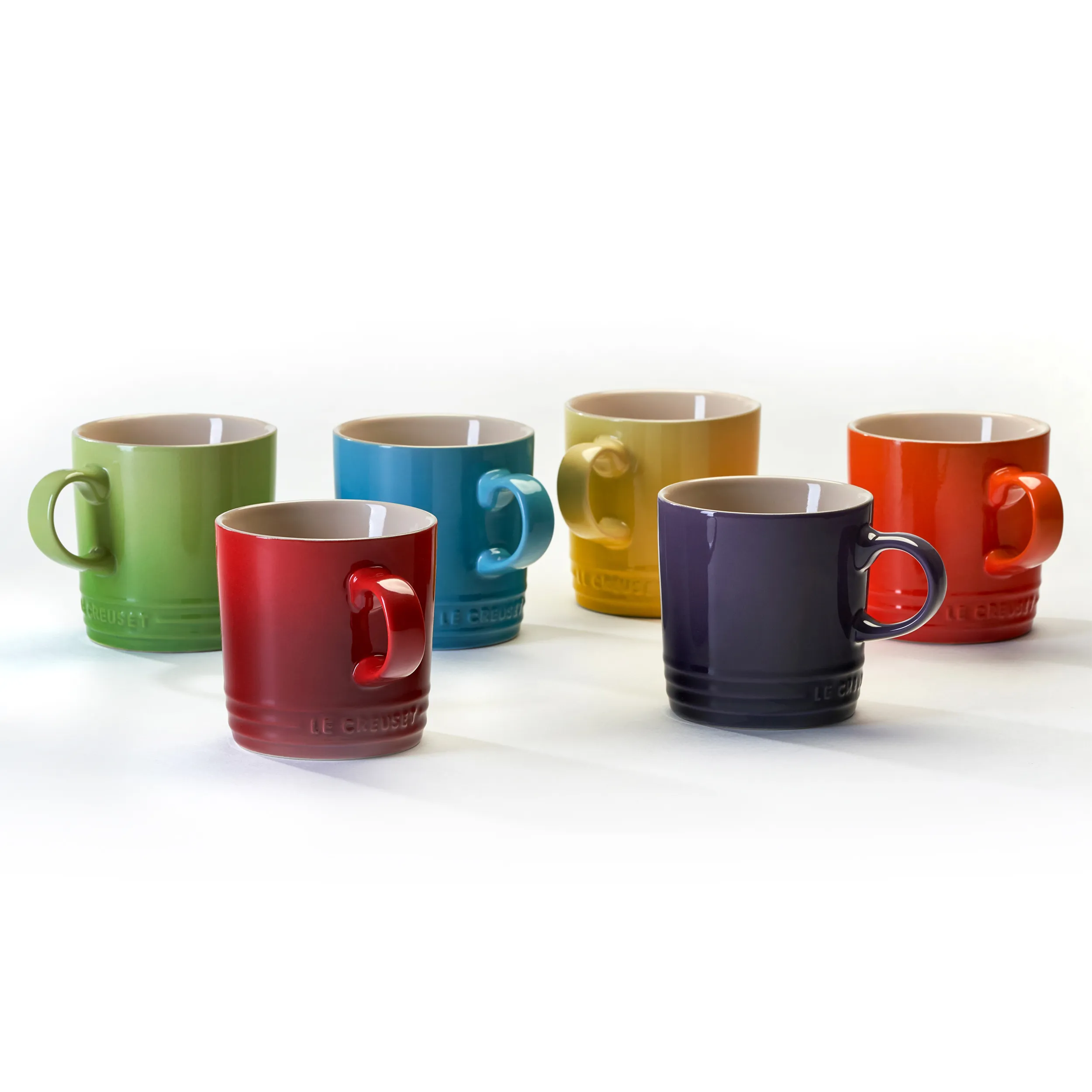 Le Creuset Rainbow Collection Cappuccino Mugs, Set of 6