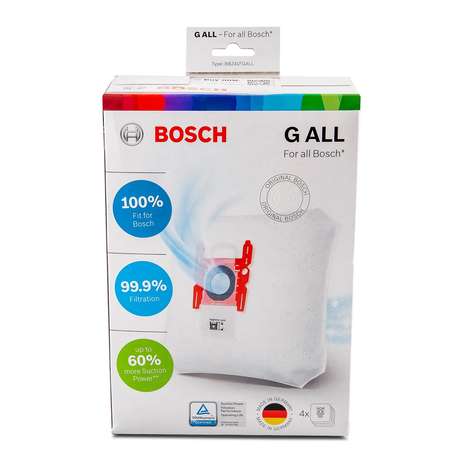 Bosch Type G ALL Vacuum Cleaner Bags, Pack of 4
