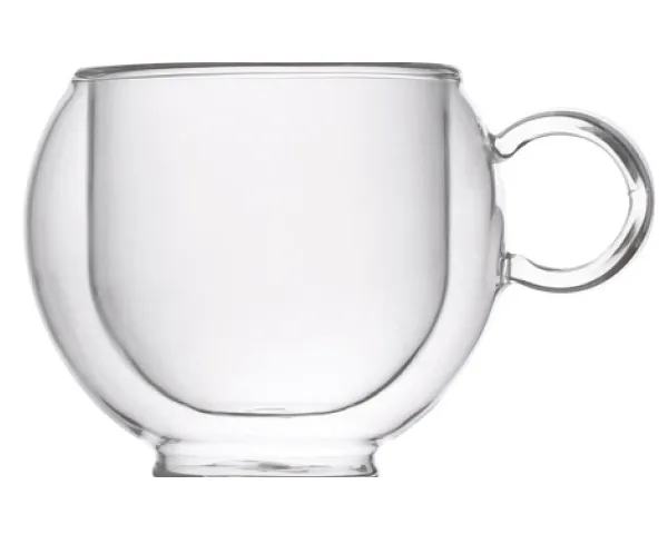 NOVA Fanel Double Walled Glass Cappuccino/Tea Cups, Set of 2