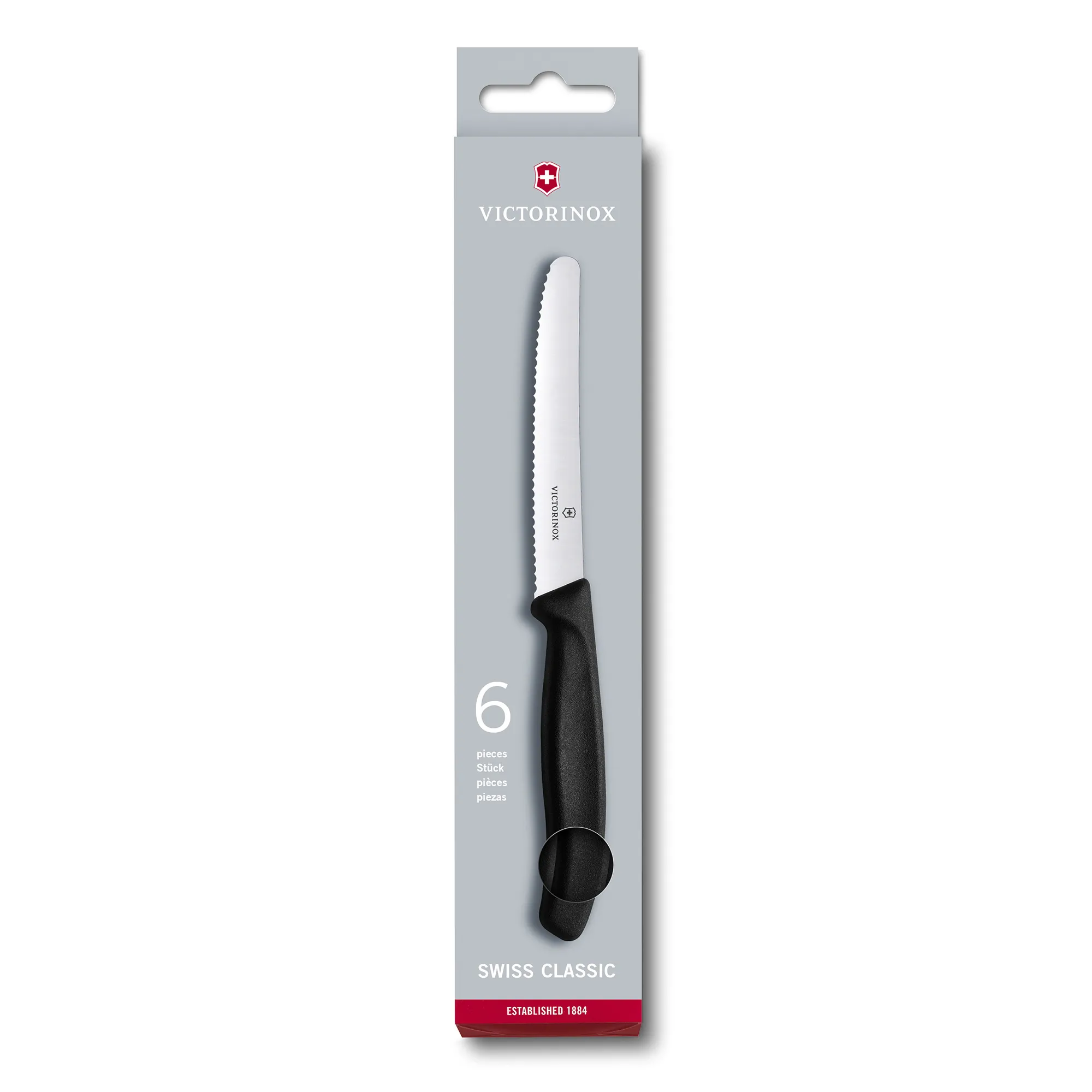 Victorinox Swiss Classic Round Black Tomato & Steak Knife Set, 6-Piece