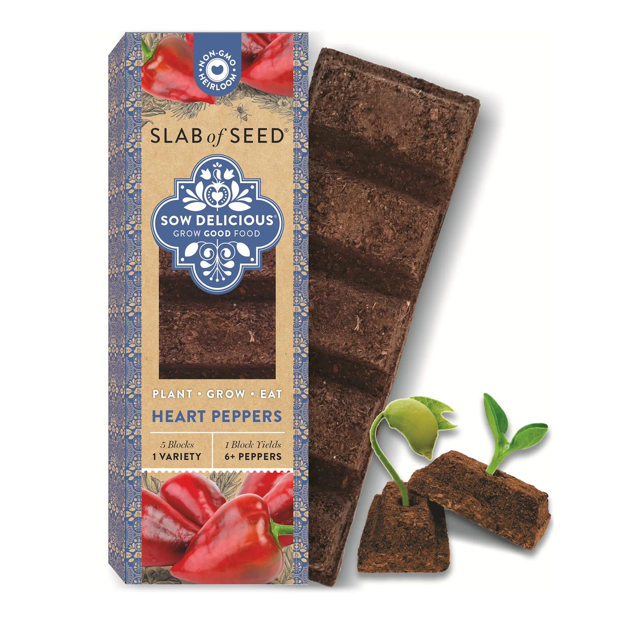 Sow Delicious Slab of Seed Pure Heart Peppers