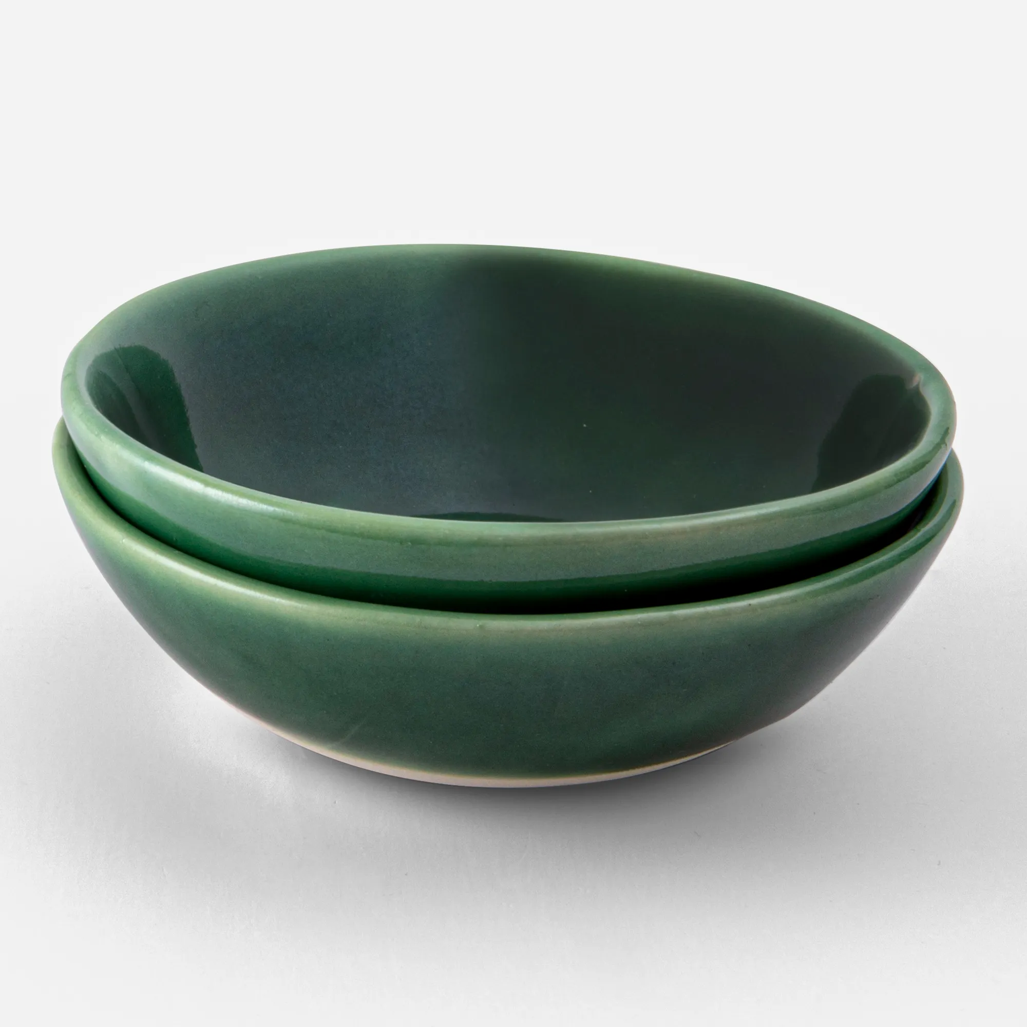 Mervyn Gers Glazed Stoneware Pinch Bowls, Set of 2