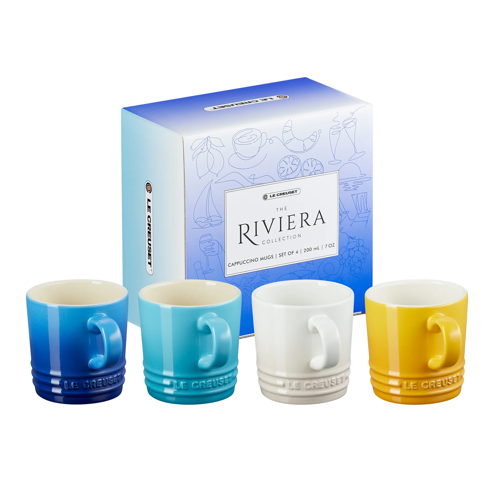 Le Creuset Riviera Collection Cappuccino Mugs, Set of 4