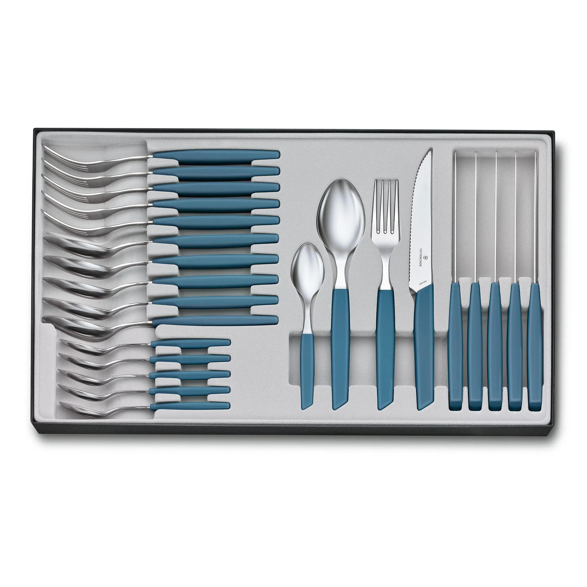 Victorinox Swiss Modern Table Set Giftbox with Steak Knives, 24-Piece