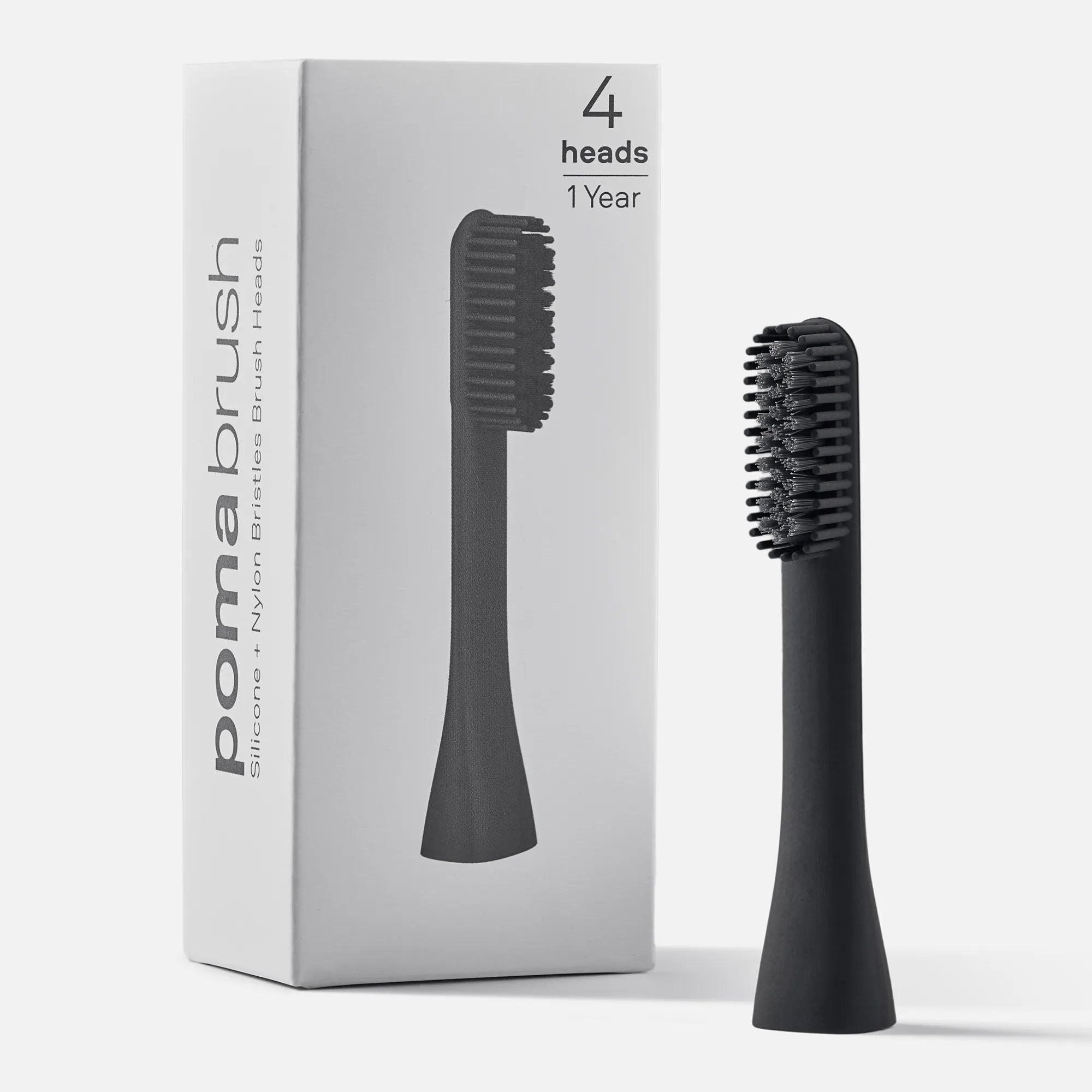Poma Lifestyle Model 1.0 Nylon Silicone Brush Heads, Pack of 4