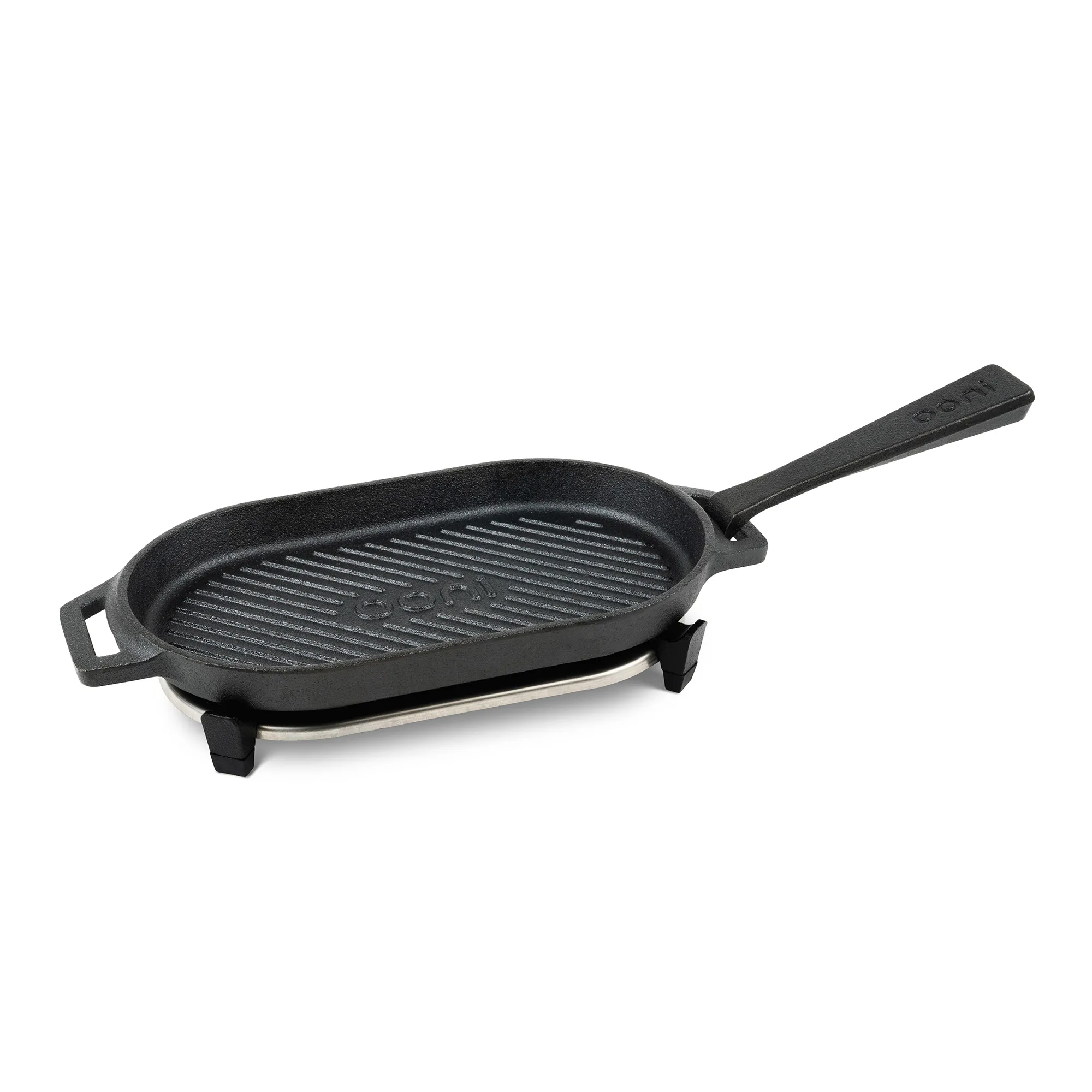 Ooni Cast Iron Grizzler Pan with Stainless Steel Trivet Base