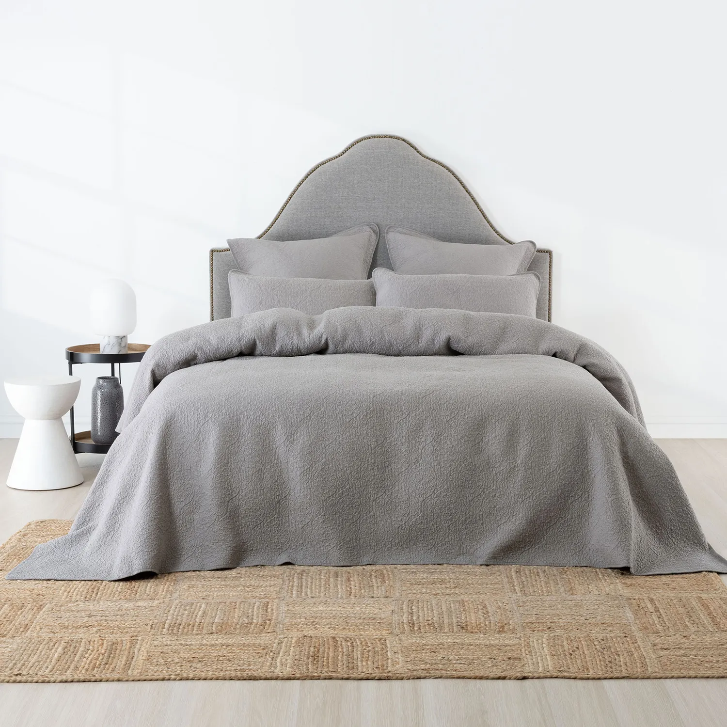 Linen House Grey Lilou Quilt Set