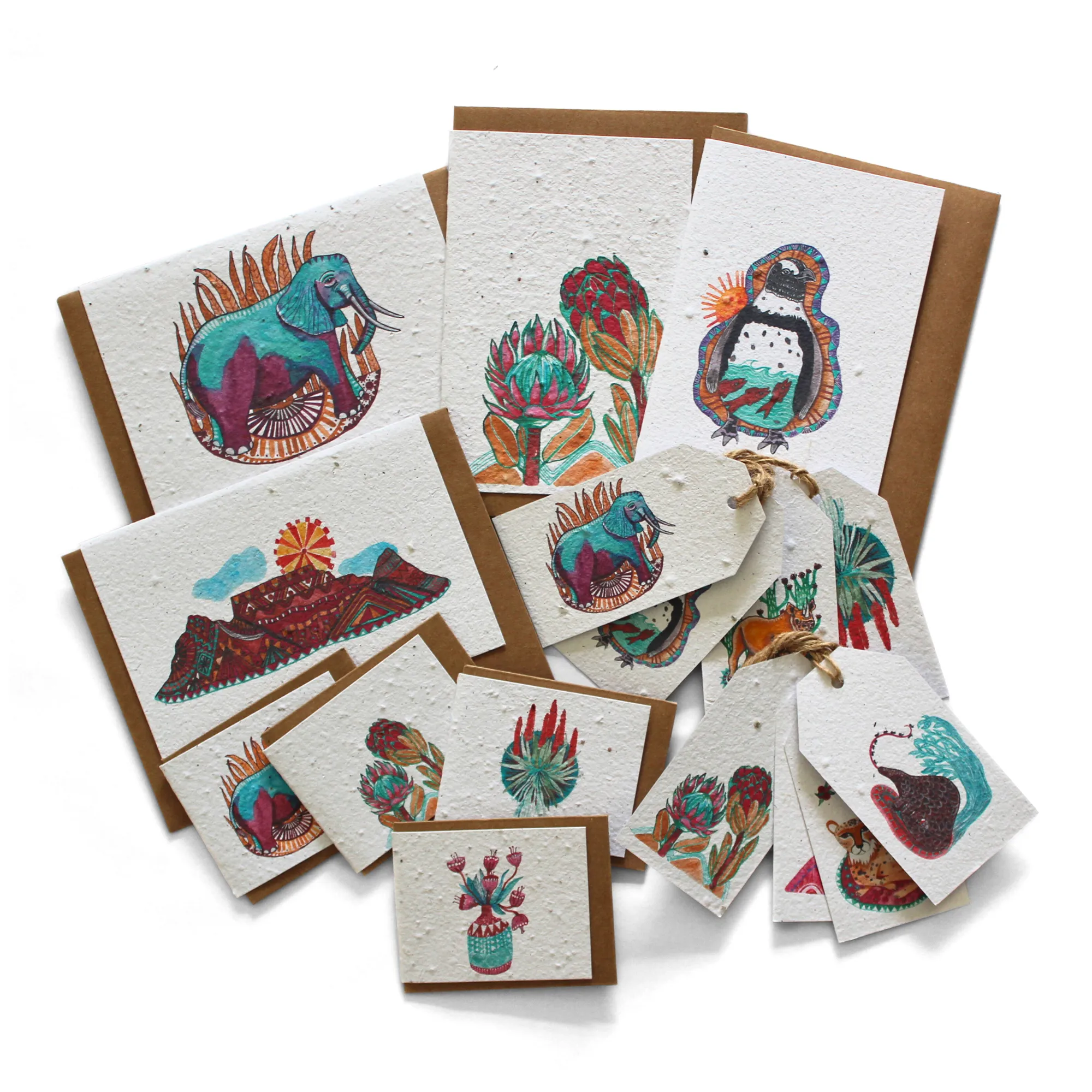 Growing Paper Colour Me Africa Greeting Cards Set
