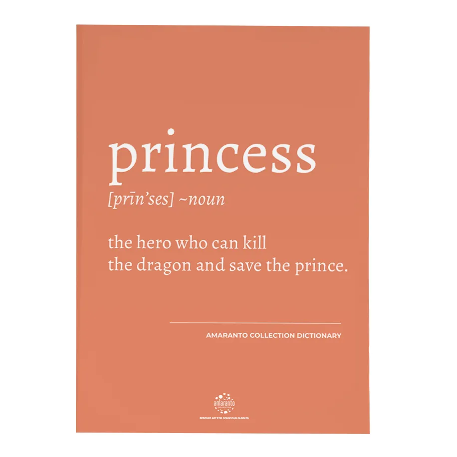 Amaranto Collection Conscious Dictionary A4 Unframed Print, Princess