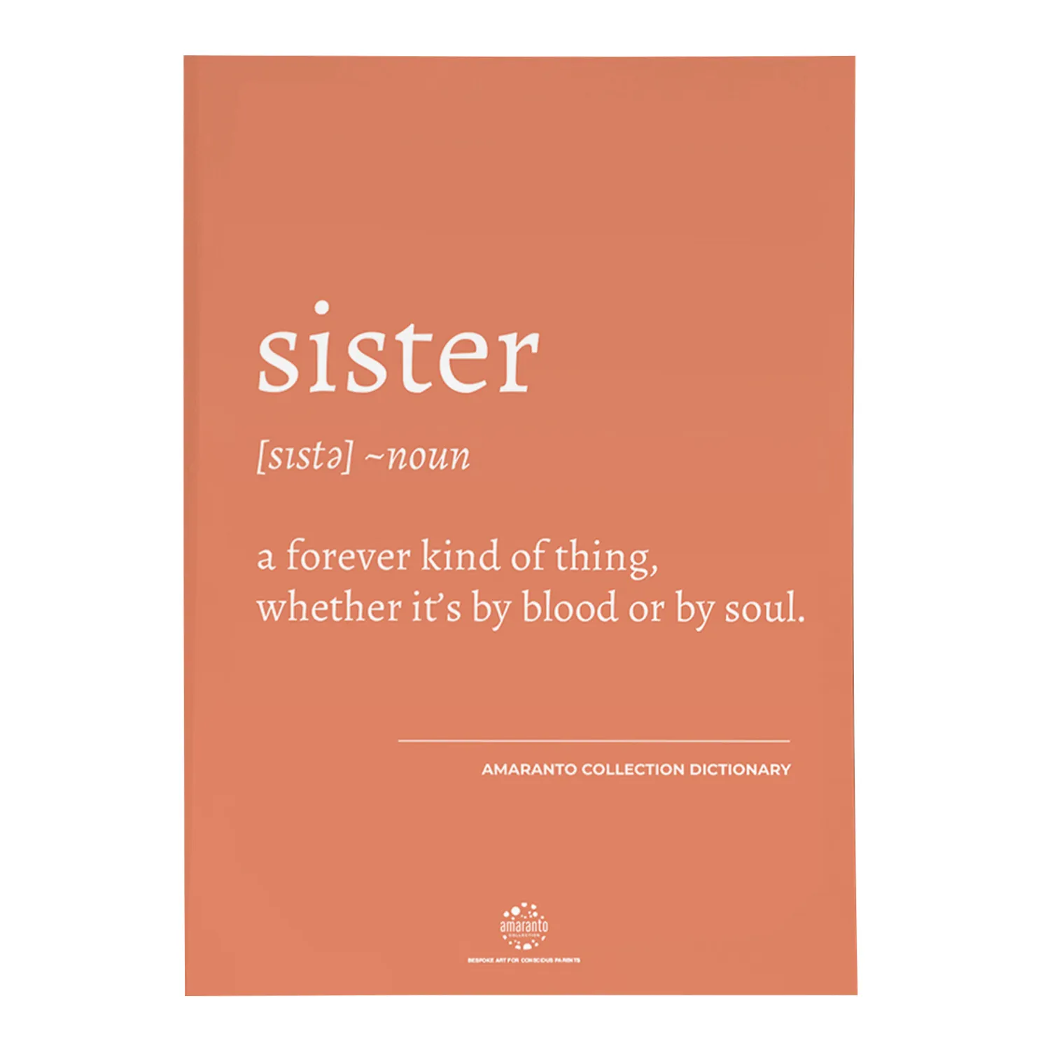 Amaranto Collection Conscious Dictionary A4 Unframed Print, Sister