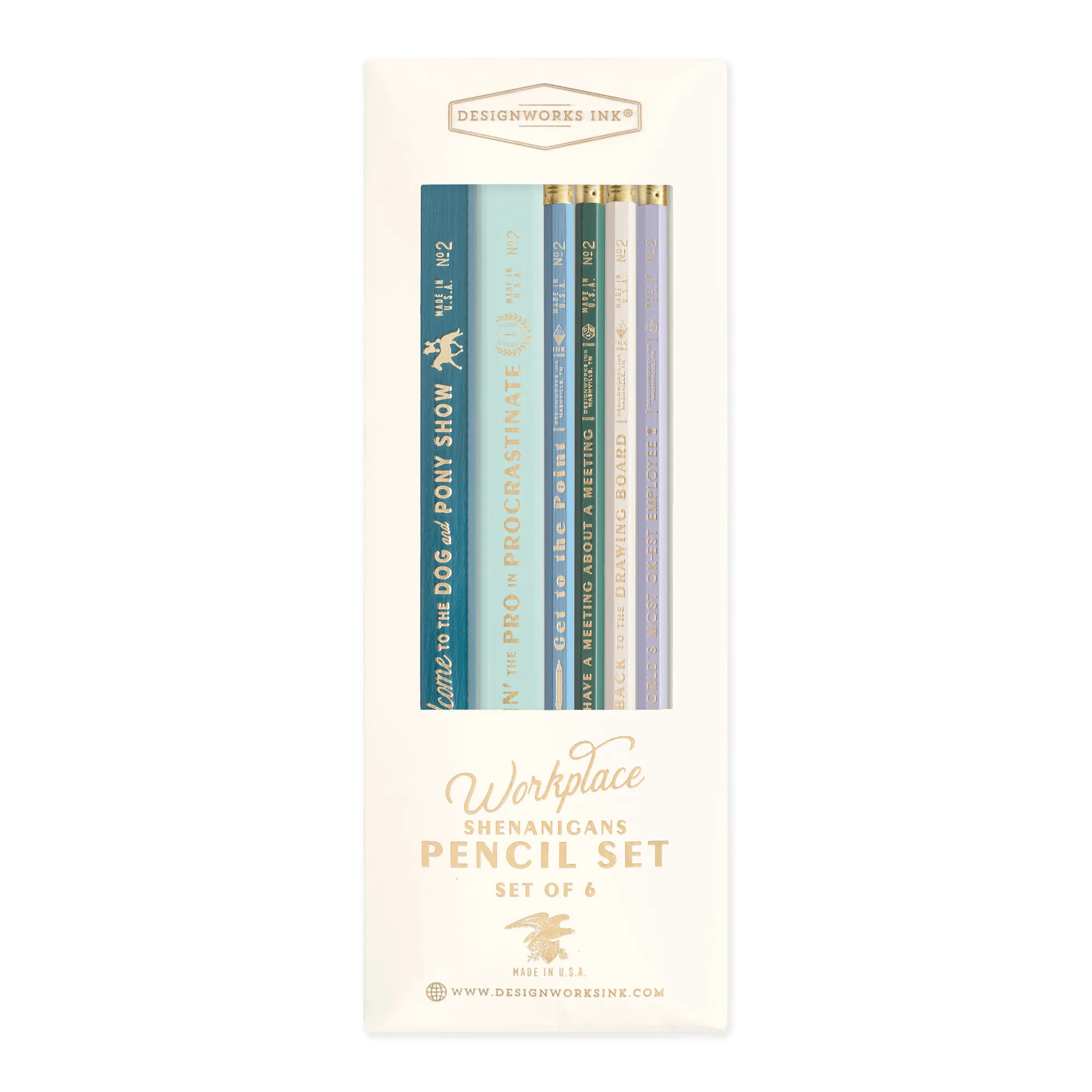 Designworks Ink Workplace Shenanigans Pencils, Set of 6