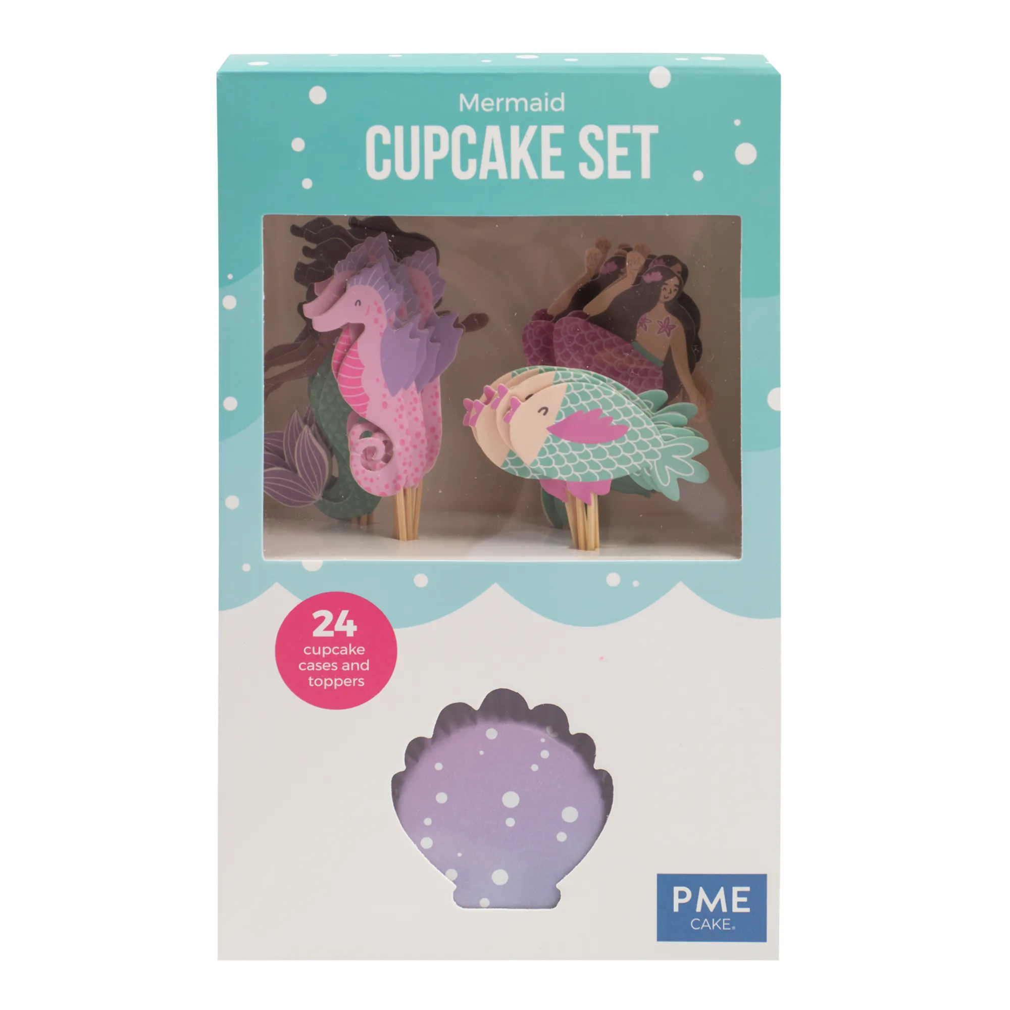 PME Mermaid Cupcake Cases and Toppers, Set of 24