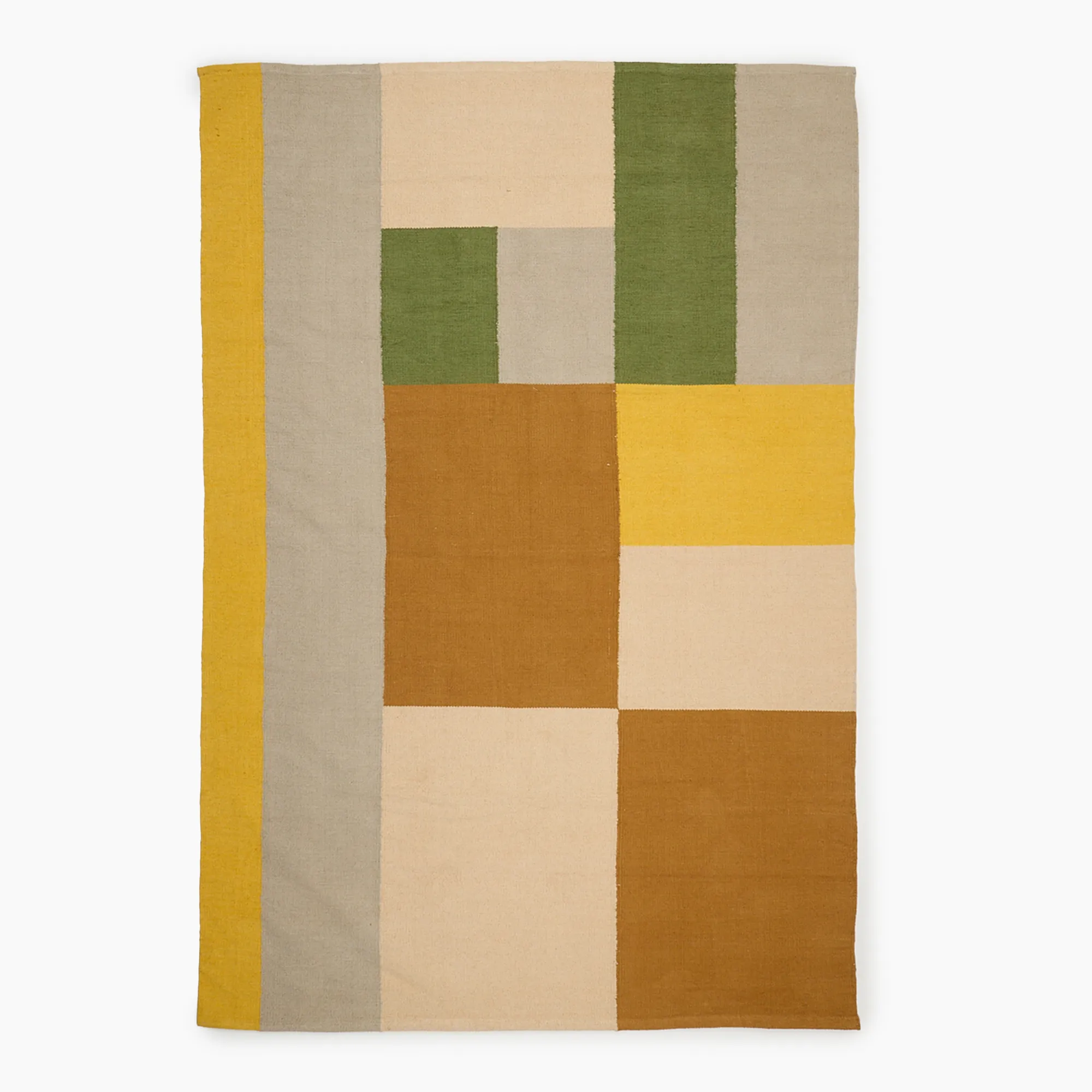 Thread Office Abstract Blocks Cotton Rug, 160cm x 230cm