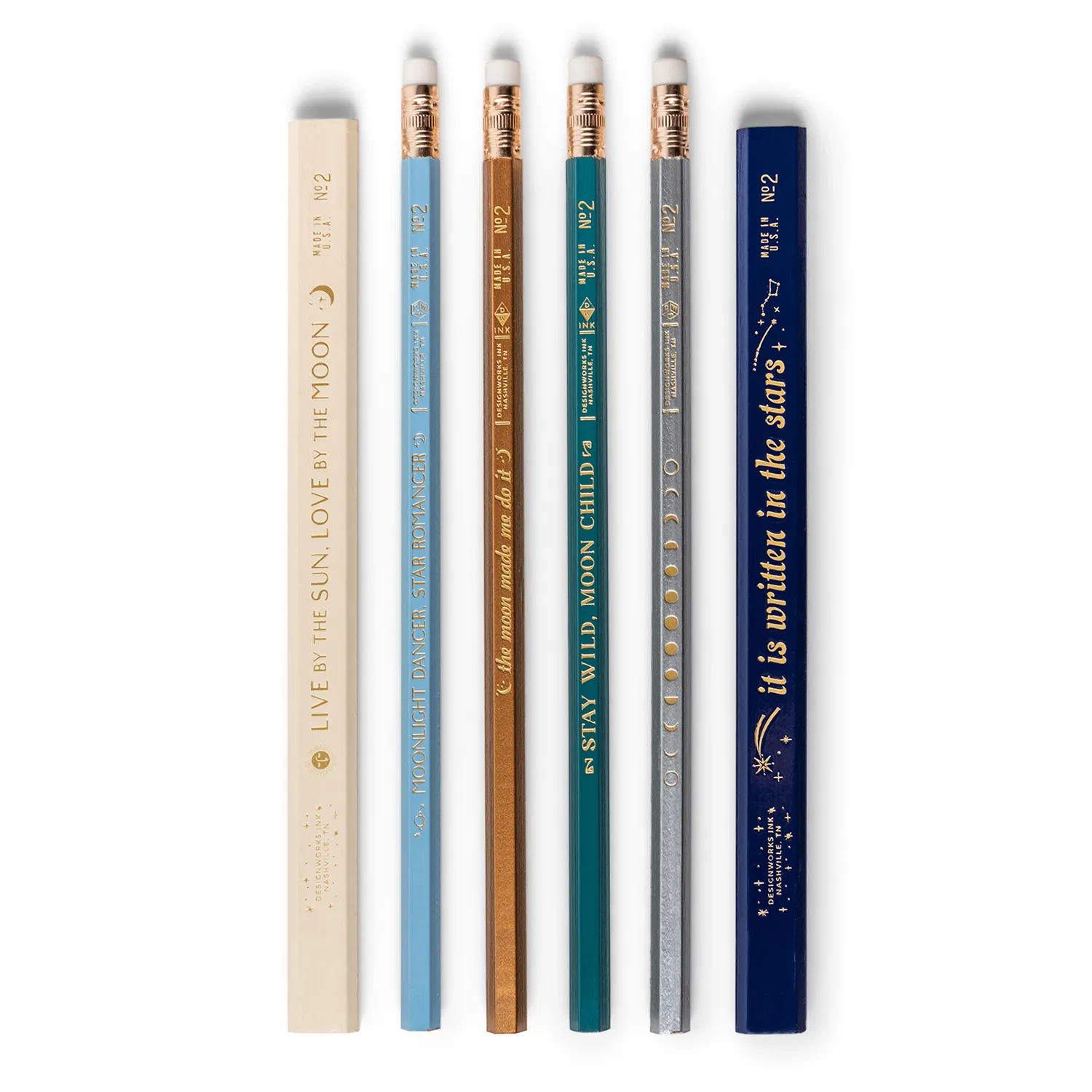 Designworks Ink Celestial Heavens Pencils, Set of 6