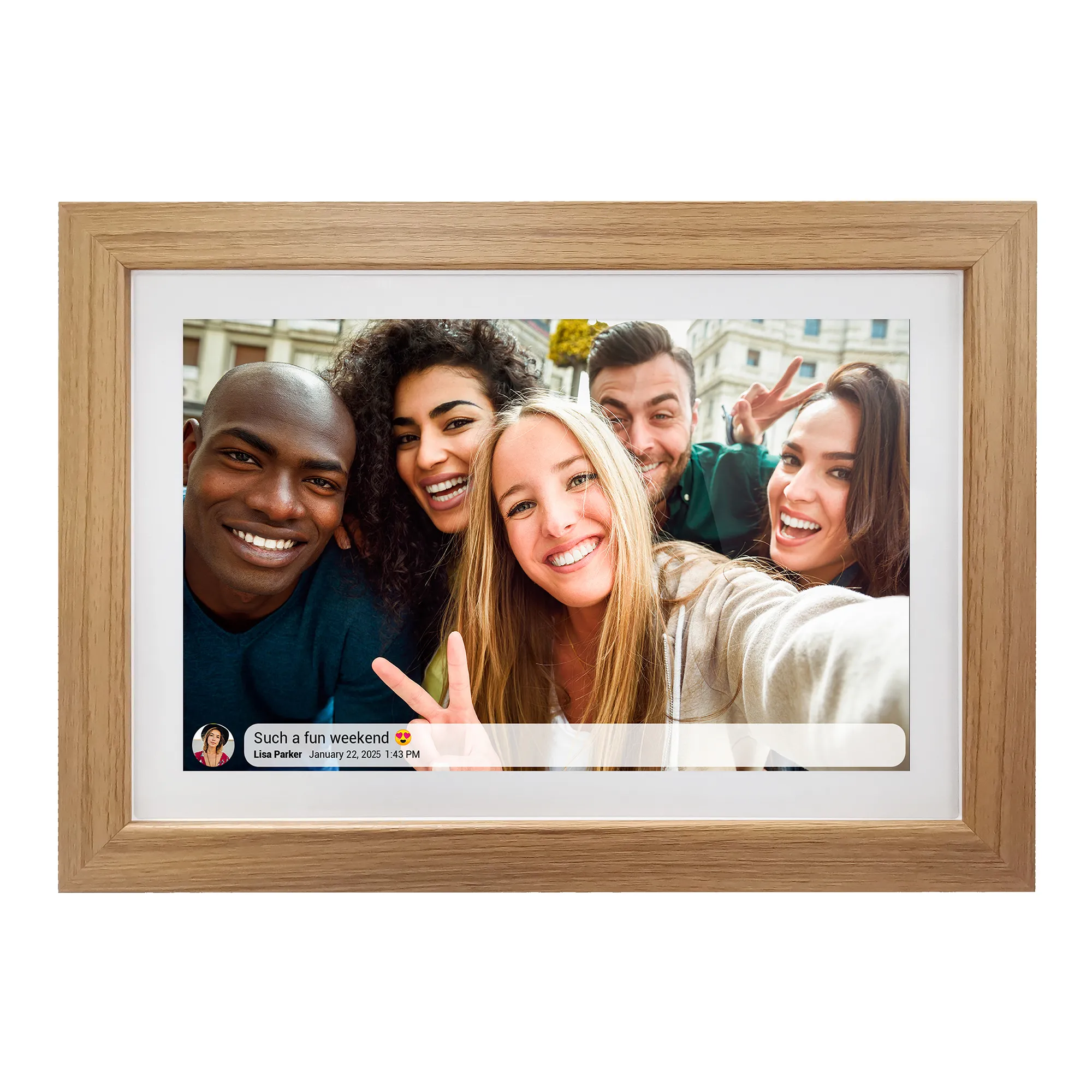 Snug Frameo Wooden-Finish Wi-Fi Digital Photo Frame, 25cm
