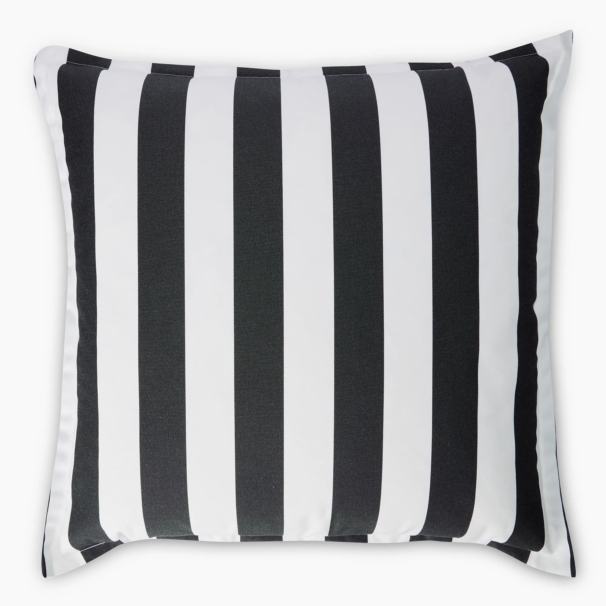 Thread Office Black Listado Stripe Outdoor Scatter Cushion with Feather Blend Inner, 60cm x 60cm