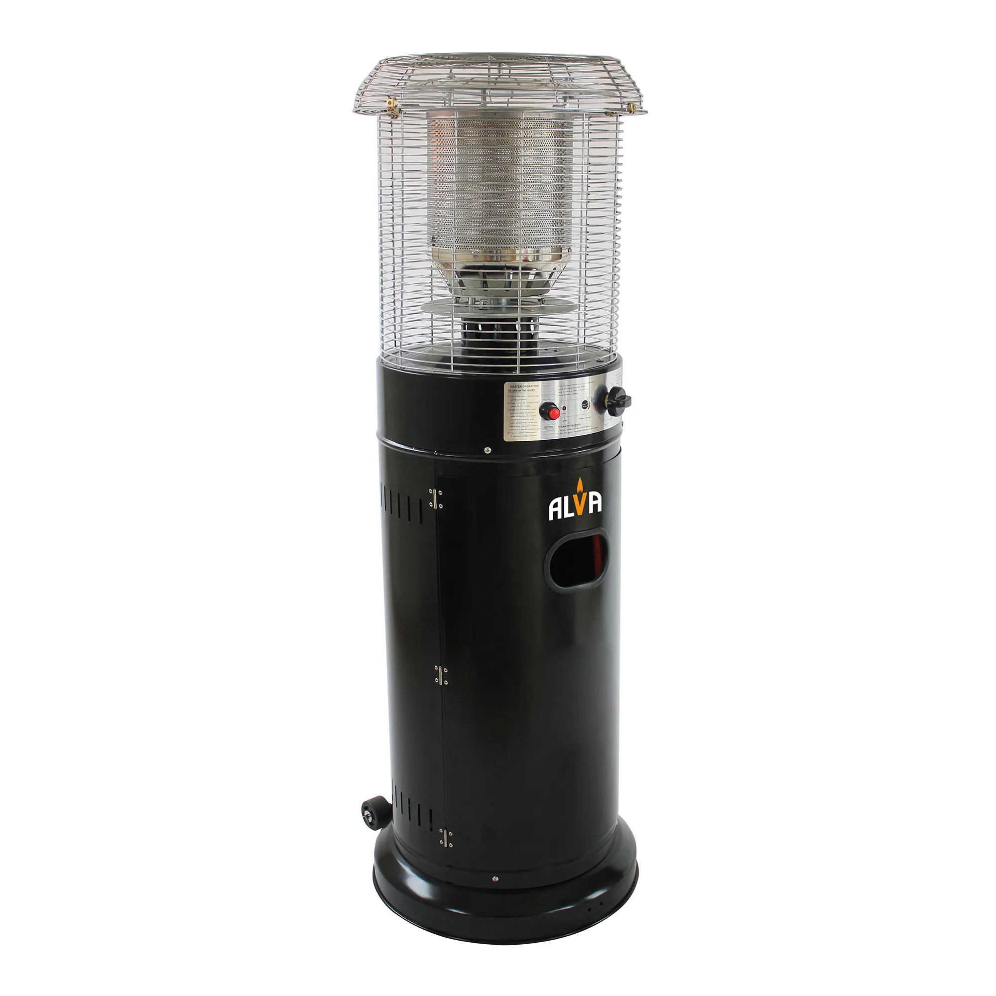 Alva Black Short Stand Patio Gas Heater