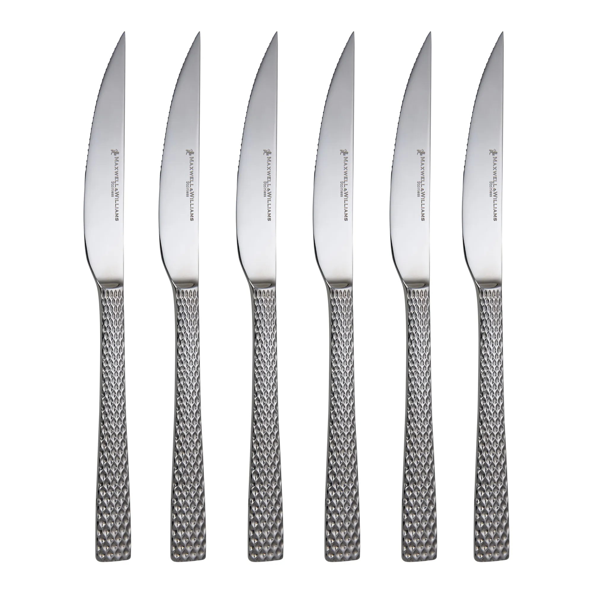 Maxwell & Williams Diamonds Stainless Steel Steak Knives Set, 6-Piece
