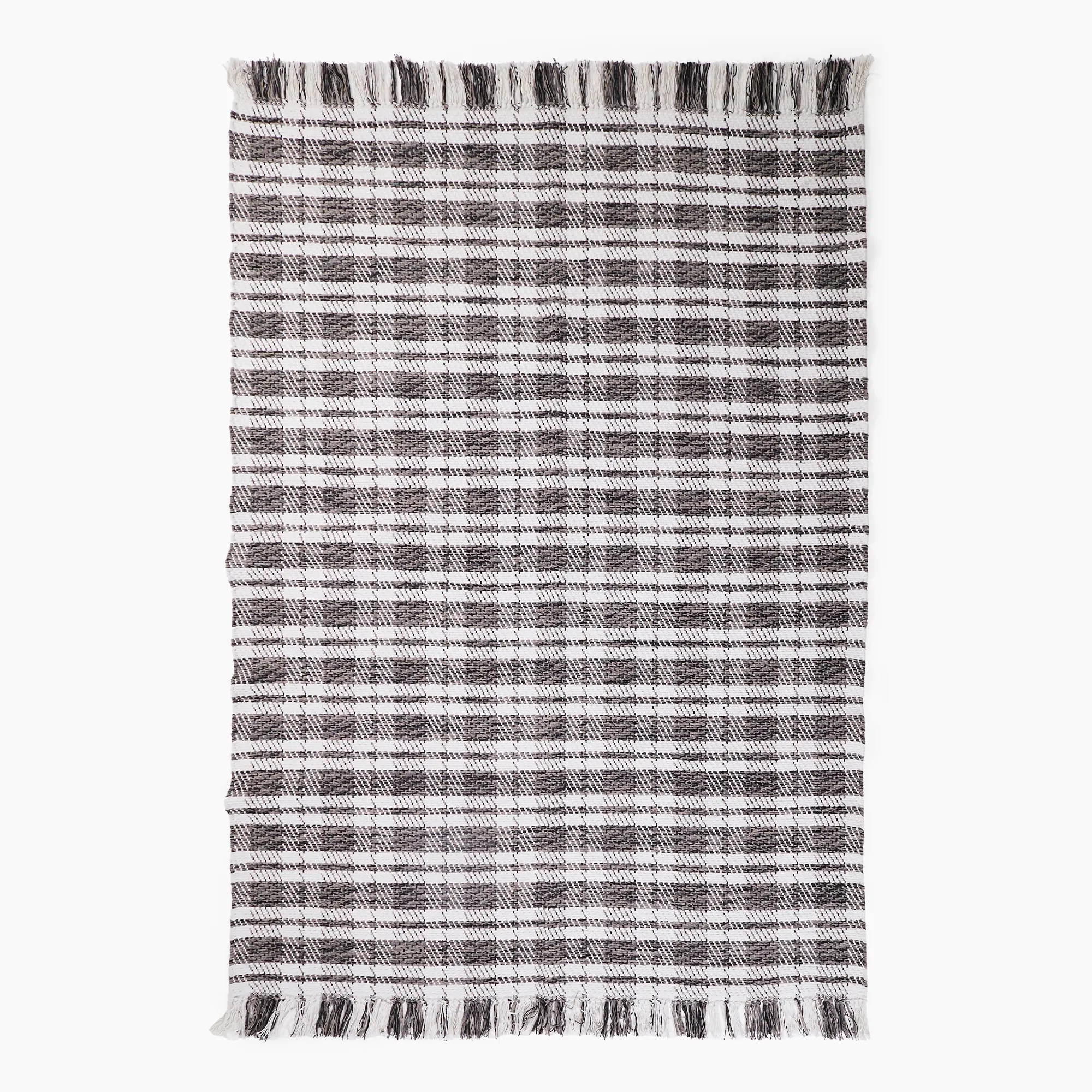 Thread Office Monochrome Check Woven Area Rug, 160cm x 230cm