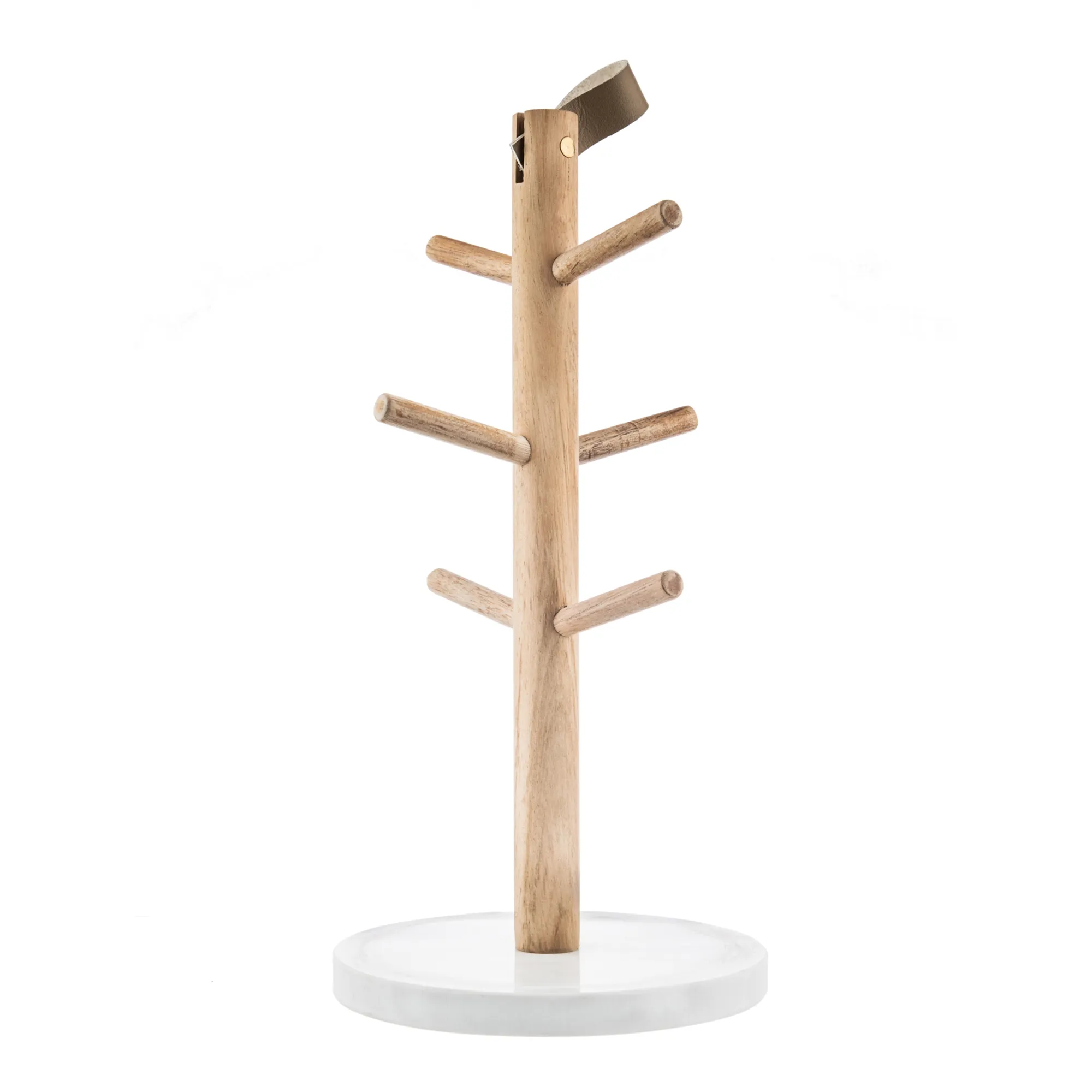 Kitchen Pantry Acacia & Marble Mug Tree