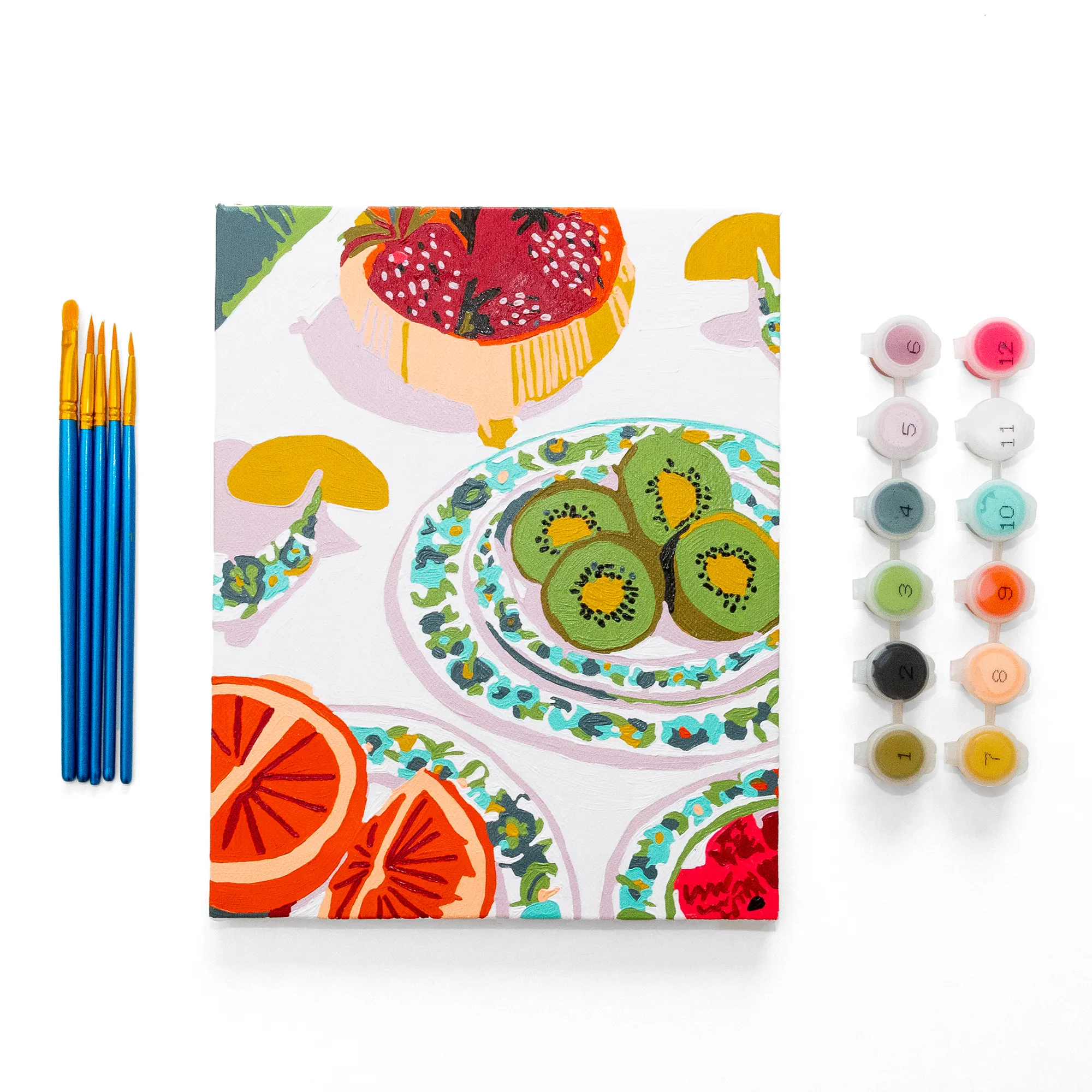 Lets Paint Paint Anywhere Fruits Paint by Numbers on Stretched Canvas